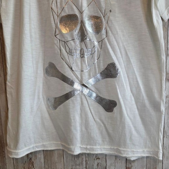 Men's INC International Concepts T-shirt Size S White Skull Graphic - Picture 3 of 6